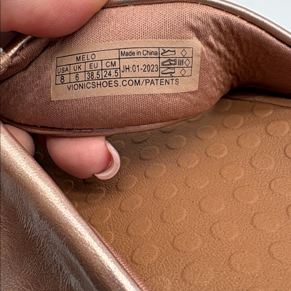 Vionic Melo Rose Gold Supportive Sandals Flip Flops Women Size 8 - Picture 4 of 5